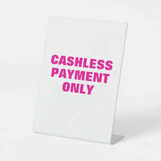 Cashless Betalingsteken, Kleinhandelaar, Boetiek Reclamebord Met Voetstuk