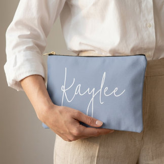 Cashmere Blue Personalized Bridal Party Pouch Gift Etui