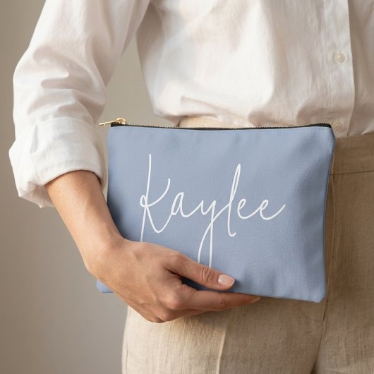 Cashmere Blue Personalized Bridal Party Pouch Gift Etui