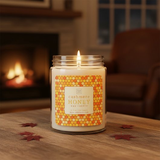 Cashmere Honey Waskaarslabel Vierkante Sticker