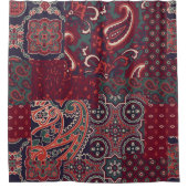 Cashmere Paisley Silk: Abstracte  patchwork Douchegordijn (Voorkant)