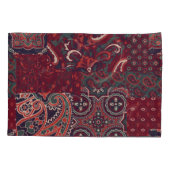 Cashmere Paisley Silk: Abstracte  patchwork Kussensloop (Achterkant)