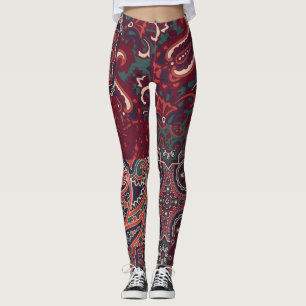Cashmere Paisley Silk: Abstracte patchwork Leggings