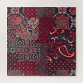 Cashmere Paisley Silk: Abstracte patchwork Legpuzzel (Horizontaal)
