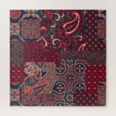 Cashmere Paisley Silk: Abstracte  patchwork Legpuzzel (Verticaal)