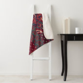 Cashmere Paisley Silk: Abstracte patchwork Sherpa Deken (In situ)
