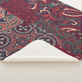 Cashmere Paisley Silk: Abstracte patchwork Sherpa Deken (3/4)