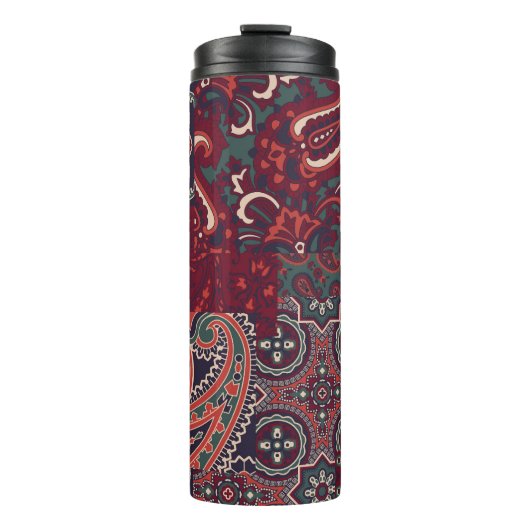 Cashmere Paisley Silk: Abstracte  patchwork Thermosbeker (Voorkant)