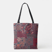 Cashmere Paisley Silk: Abstracte patchwork Tote Bag (Achterkant)