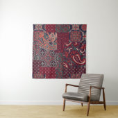 Cashmere Paisley Silk: Abstracte patchwork Wandkleed (In Situ (horizontaal))