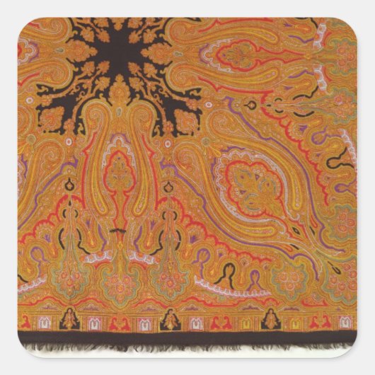 Cashmere scarf, c.1870-80 vierkante sticker (Voorkant)