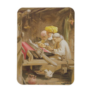 Cashmere Shawls: Weven, 1863 (chromolitho) Magneet