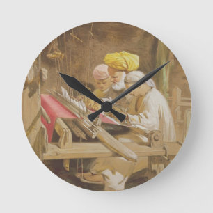 Cashmere Shawls: Weven, 1863 (chromolitho) Ronde Klok