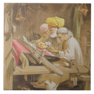 Cashmere Shawls: Weven, 1863 (chromolitho) Tegeltje