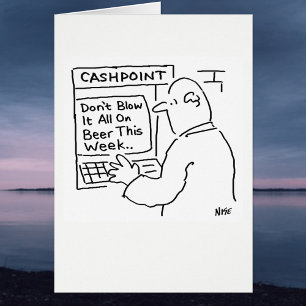 Cashpoint Machine zegt: "Niet op bier blazen"