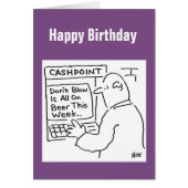 Cashpoint Machine zegt: "Niet op bier blazen" (Voorkant)