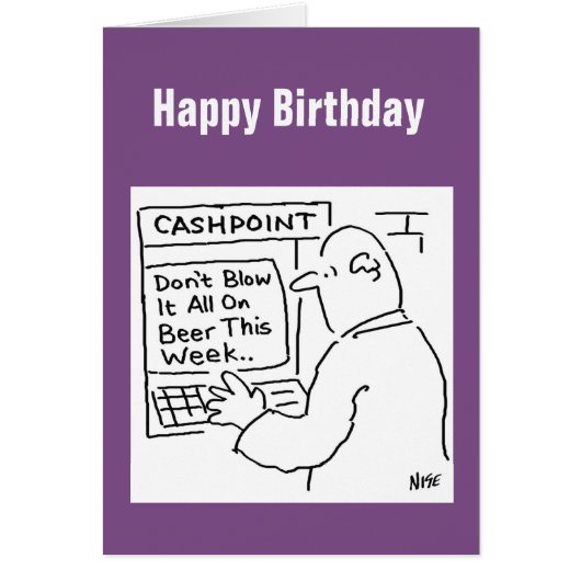 Cashpoint Machine zegt: "Niet op bier blazen" (Voorkant)