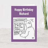 Cashpoint Machine zegt: "Niet op bier blazen" Kaart (Voorkant)