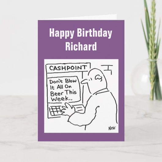 Cashpoint Machine zegt: "Niet op bier blazen" Kaart (Voorkant)