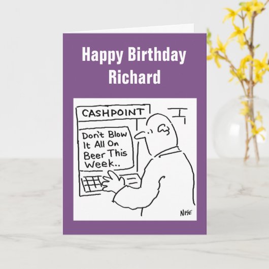 Cashpoint Machine zegt: "Niet op bier blazen" Kaart (Gele Bloem)