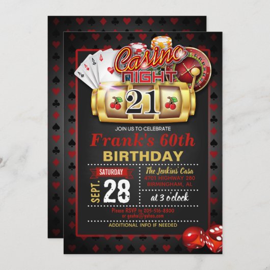 Casino 21ste uitnodiging op vrijdag (Voorkant / Achterkant)