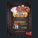 Casino 30th Birthday Invitation Kaart<br><div class="desc">Perfecte uitnodiging om een Casino Birthday Party te vieren</div>