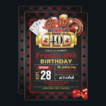 Casino 40th Birthday Invitation Kaart<br><div class="desc">Perfecte uitnodiging om een Casino Birthday Party te vieren</div>