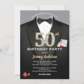 Casino, 50ste verjaardag. Zwart en goud Kaart (Voorkant)