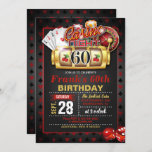 Casino 60th Birthday Invitation Kaart<br><div class="desc">Perfecte uitnodiging om een Casino Birthday Party te vieren</div>