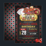 Casino 60th Birthday Invitation Kaart<br><div class="desc">Perfecte uitnodiging om een Casino Birthday Party te vieren</div>