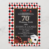 Casino 70e verjaardag uitnodiging (Voorkant / Achterkant)