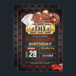 Casino 90th Birthday Invitation Kaart<br><div class="desc">Perfecte uitnodiging om een Casino Birthday Party te vieren</div>