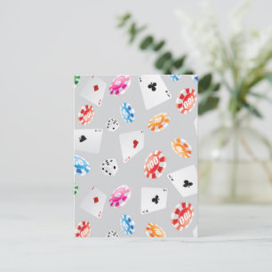 Casino, accessoires spellen patroon 8 briefkaart