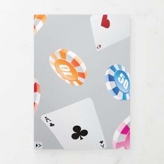 Casino, accessoires spellen patroon 8 drieluik wenskaart (Cover)