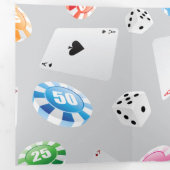 Casino, accessoires spellen patroon 8 drieluik wenskaart (Binnenzijde eerst)