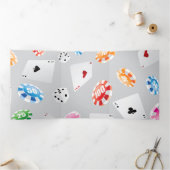 Casino, accessoires spellen patroon 8 drieluik wenskaart (Binnen)