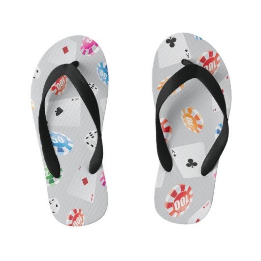 Casino, accessoires spellen patroon 8 kinder teenslippers (Voetbed)