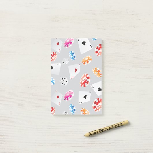 Casino, accessoires spellen patroon 8 post-it® notes (Op bureau)