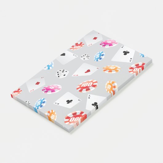 Casino, accessoires spellen patroon 8 post-it® notes (Schuin)