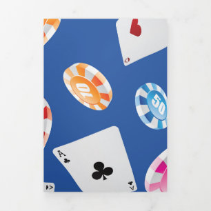 Casino, accessoires voor games 6 drieluik wenskaart