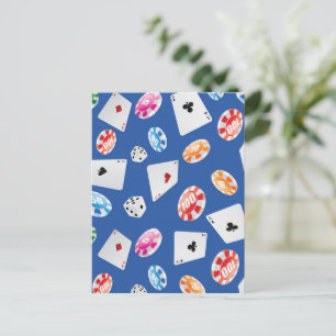 Casino, accessoires voor games 6 feestdagenkaart