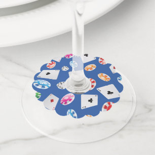 Casino, accessoires voor games 6 wijnglaslabel