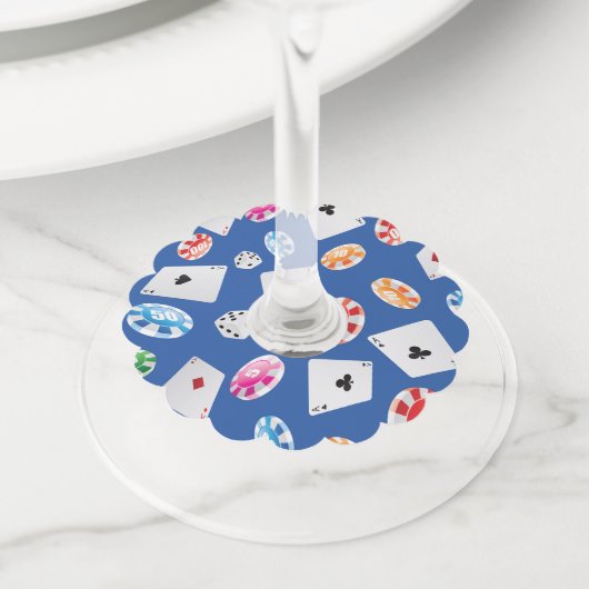 Casino, accessoires voor games 6 wijnglaslabel (Dichtbij)