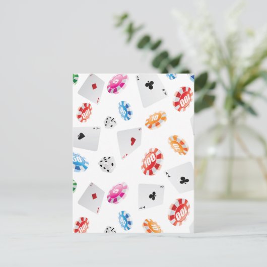 Casino, accessoires voor games briefkaart (Staand voorkant)