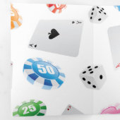 Casino, accessoires voor games drieluik wenskaart (Binnenzijde eerst)