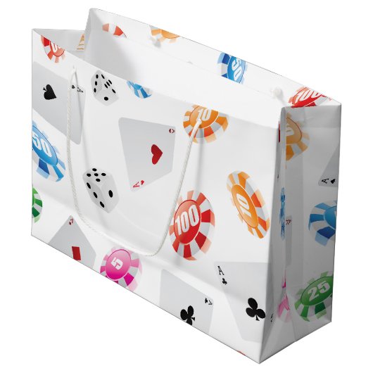 Casino, accessoires voor games groot cadeauzakje (Voorkant Gekanteld)