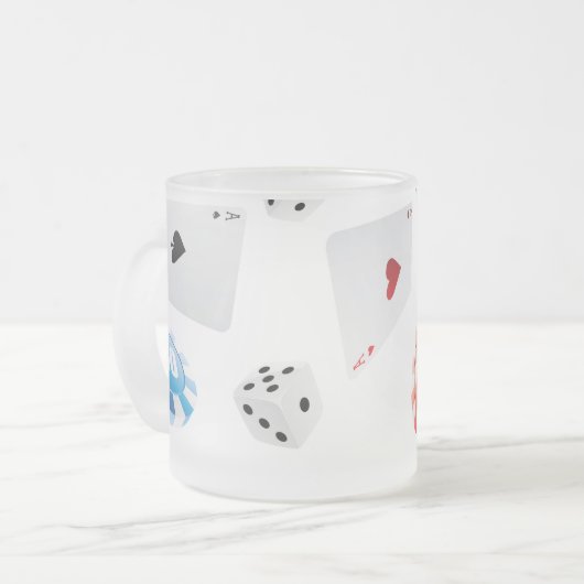 Casino, accessoires voor games matglas koffiemok (Voorkant links)