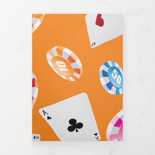Casino, accessoires voor games patroon 3 drieluik wenskaart (Cover)