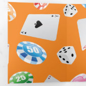 Casino, accessoires voor games patroon 3 drieluik wenskaart (Binnenzijde eerst)