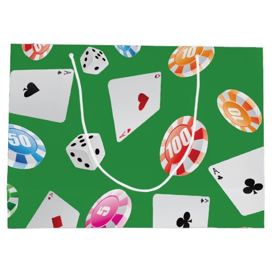 Casino, accessoires voor games patroon 4 groot cadeauzakje (Achterkant)